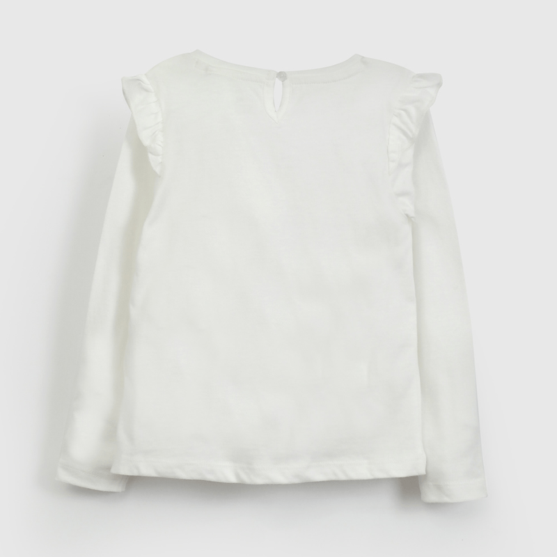 Polera Blanca Cuncuna de Niña Infantil talla 3/6 M a 24m/36 M