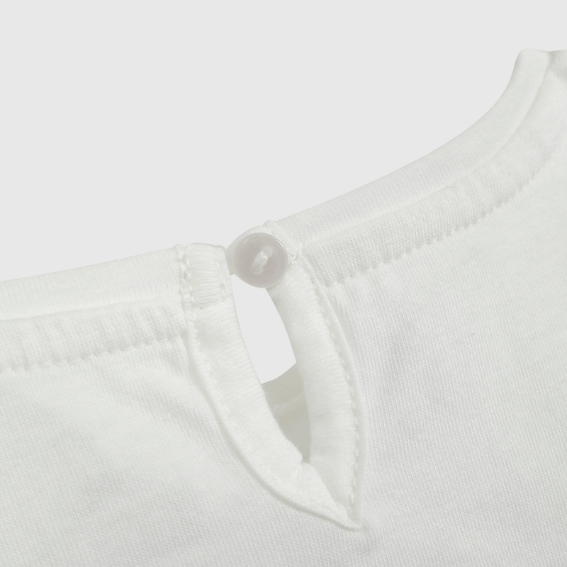 Polera Blanca Cuncuna de Niña Infantil talla 3/6 M a 24m/36 M
