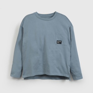Polera Celeste Texturada de Niño talla 3 a 12 Años