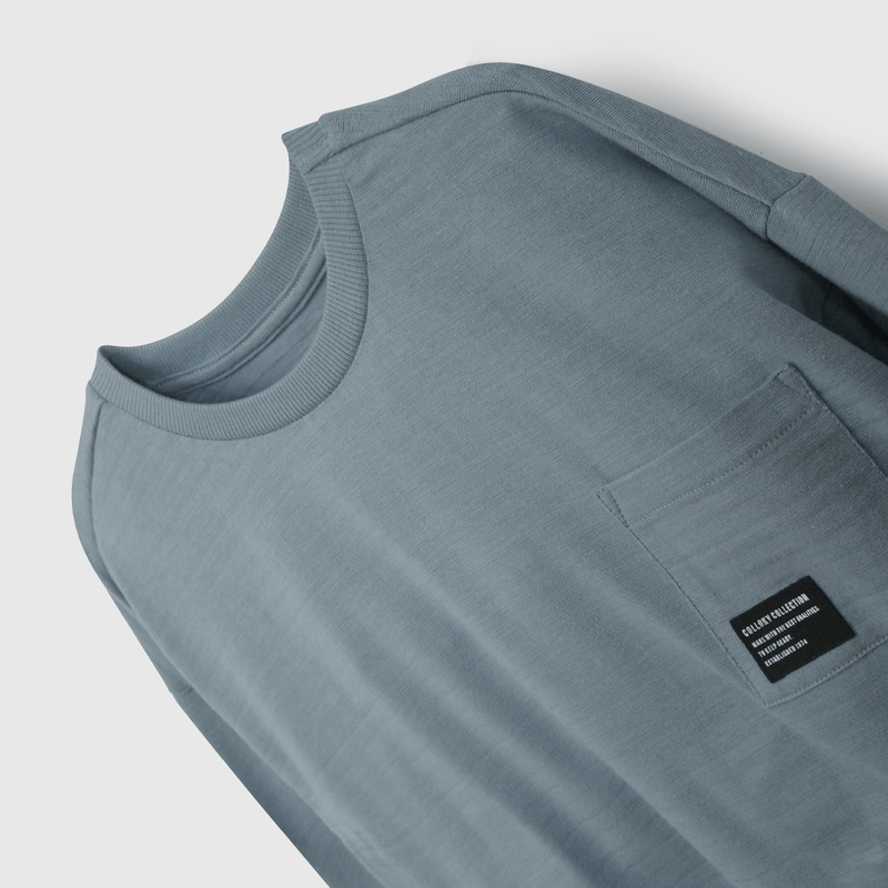 Polera Celeste Texturada de Niño talla 3 a 12 Años
