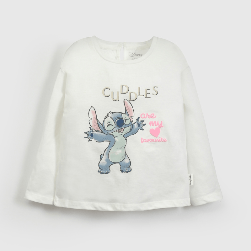 Polera Blanca Lilo Stitch de Niña Infantil talla 3/6 M a 24m/36 M