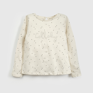 Polera Beige Colloky de Niña Infantil talla 3/6 M a 24m/36 M