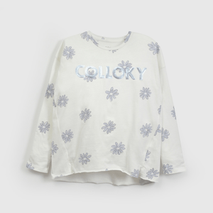 Polera  Blanca Colloky Estampada de Niña talla 3 a 12 Años