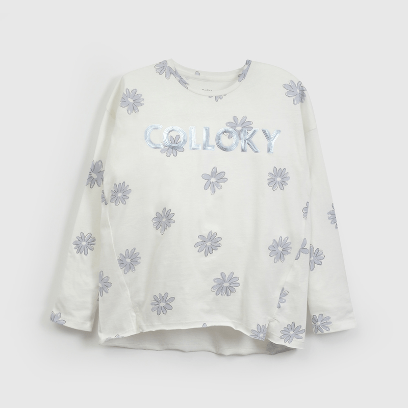 Polera  Blanca Colloky Estampada de Niña talla 3 a 12 Años