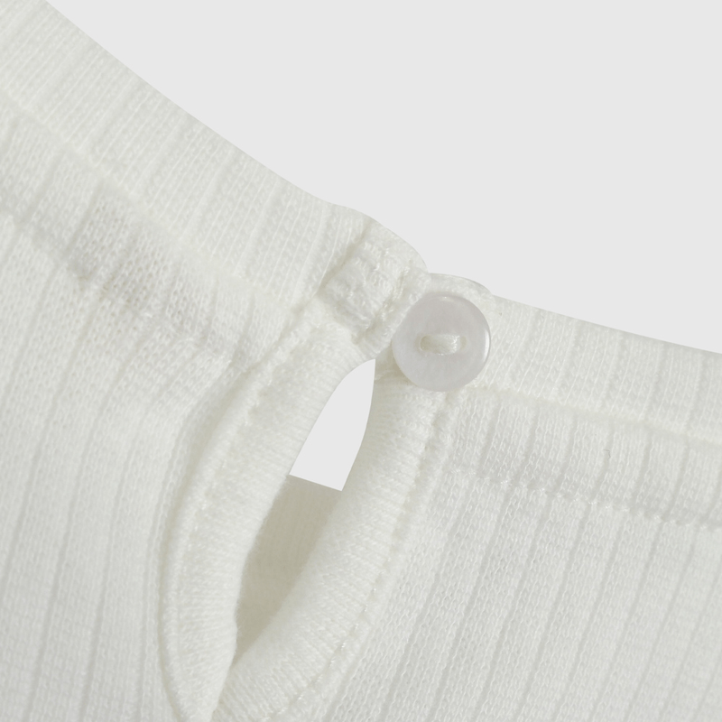 Polera Blanca Manga Recogida de Niña Infantil talla 3/6 M a 24m/36 M