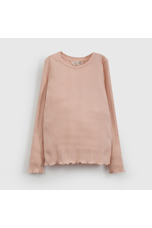 Polera Rosada Rib Básica de Niña talla 3 a 12 Años