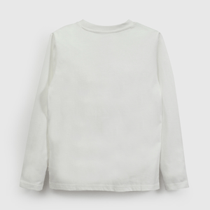 Polera Blanca Estampada De Niño talla 3 a 12 Años