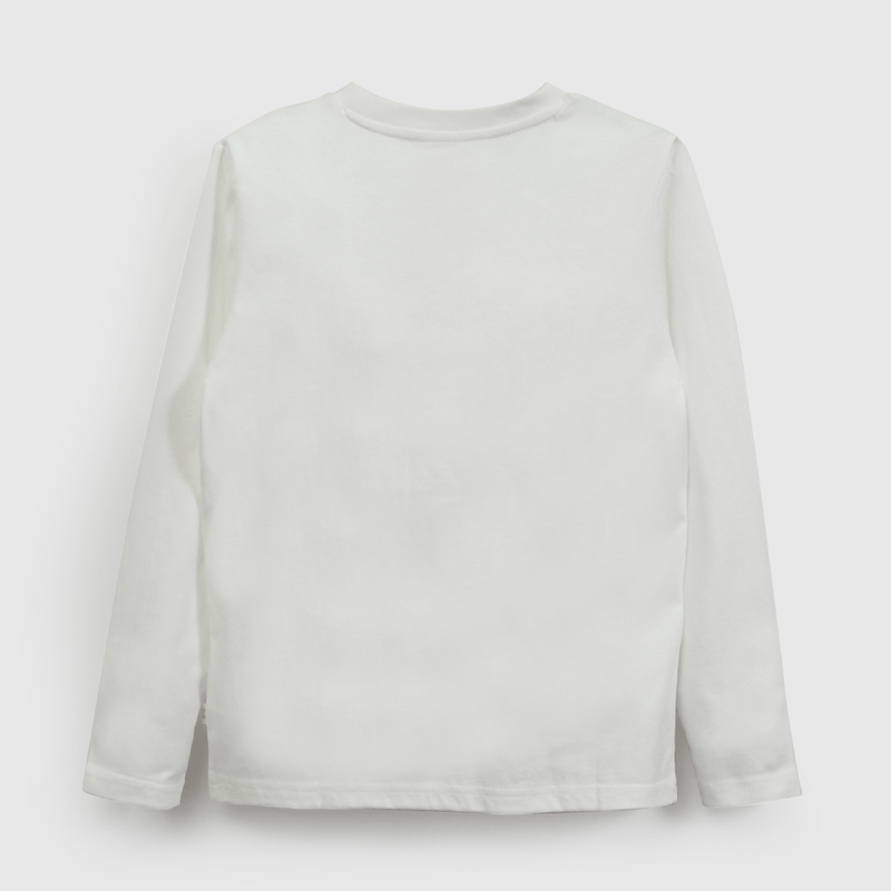 Polera Blanca Estampada De Niño talla 3 a 12 Años