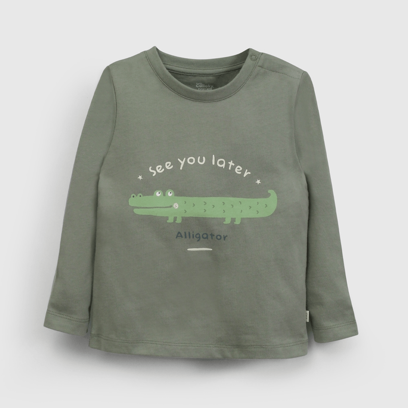 Polera Verde Animales De Niño Infantil talla 3/6 M a 24m/36 M