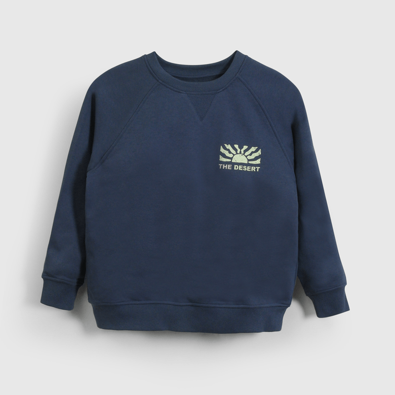 Poleron Azul Estampado de Niño talla 3 a 12 Años