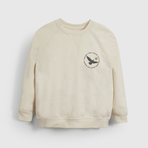 Poleron Beige Estampado de Niño talla 3 a 12 Años