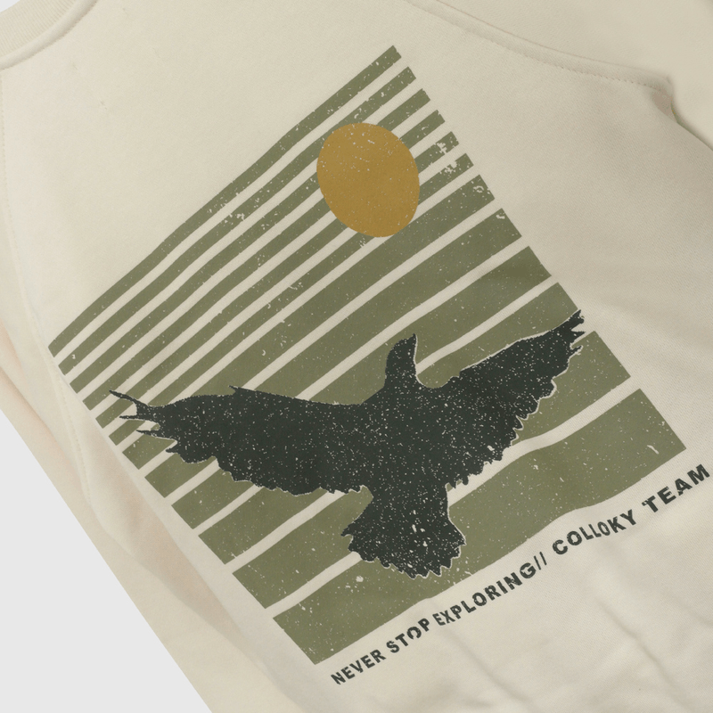 Poleron Beige Estampado de Niño talla 3 a 12 Años