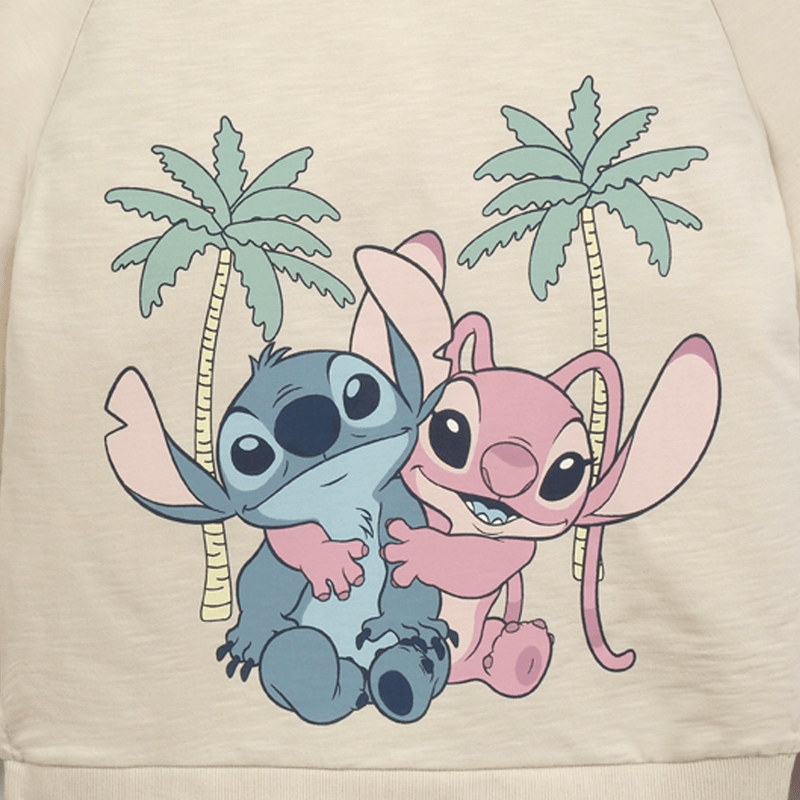 Poleron Beige Lilo Stitch de Niña talla 3 a 12 Años