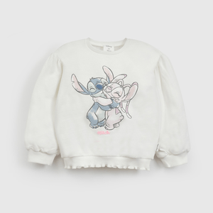 Poleron Blanco Lilo Stitch de Niña Infantil talla 3/6 M a 24m/36 M