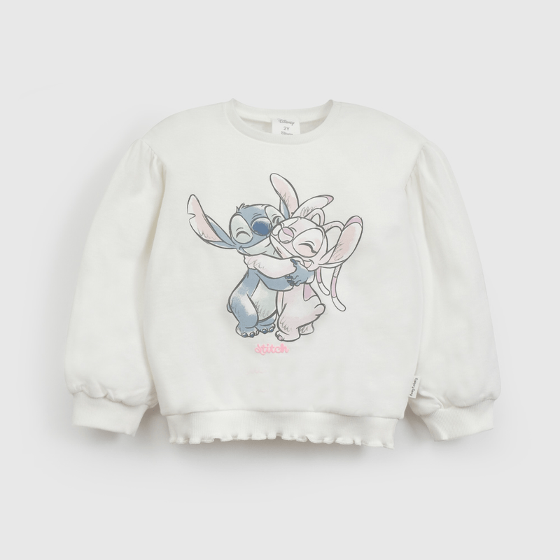 Poleron Blanco Lilo Stitch de Niña Infantil talla 3/6 M a 24m/36 M