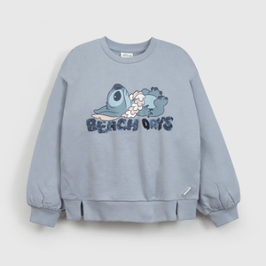 Poleron Celeste Lilo Stitch de Niña talla 3 a 12 Años