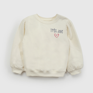 Poleron Blanco Manga Recogido de Niña Infantil talla 3/6 M a 24m/36 M