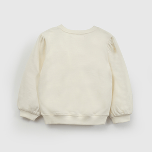 Poleron Blanco Manga Recogido de Niña Infantil talla 3/6 M a 24m/36 M