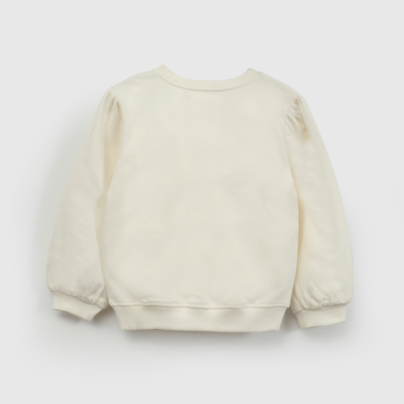 Poleron Blanco Manga Recogido de Niña Infantil talla 3/6 M a 24m/36 M
