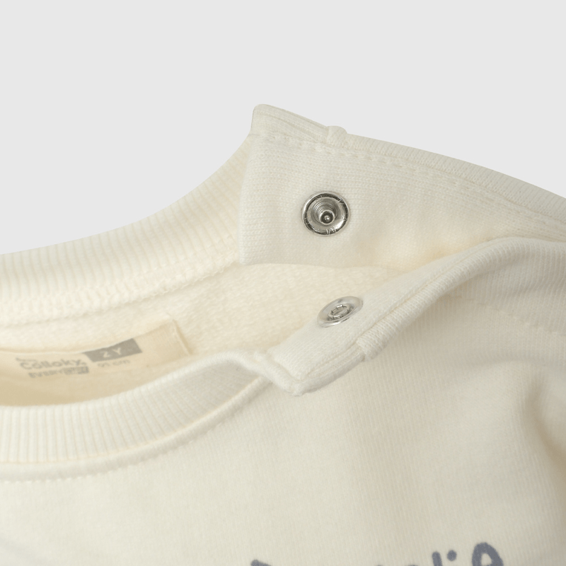 Poleron Blanco Manga Recogido de Niña Infantil talla 3/6 M a 24m/36 M