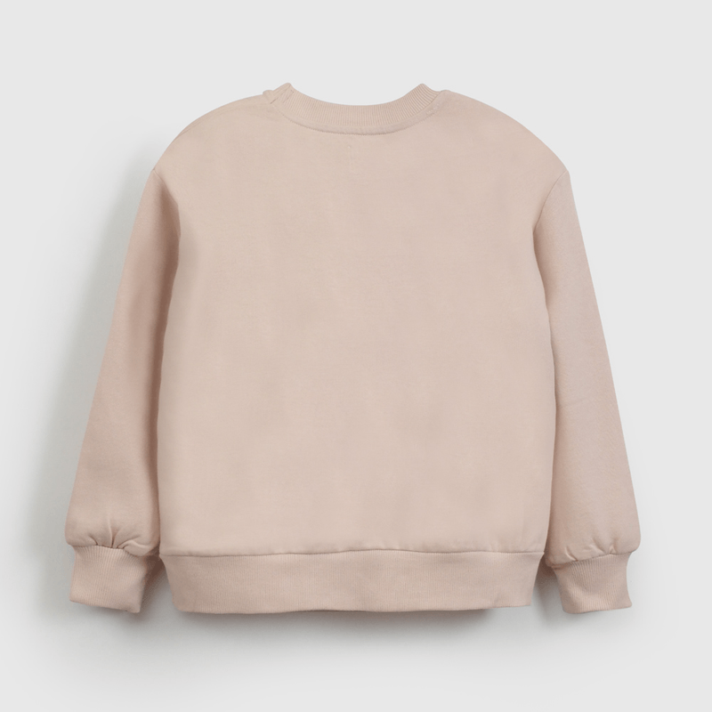 Poleron Rosado Colloky Bordado de Niña talla 3 a 12 Años