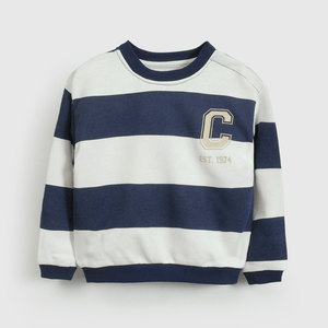 Poleron Azul Rayado De Niño Infantil talla 3/6 M a 24m/36 M