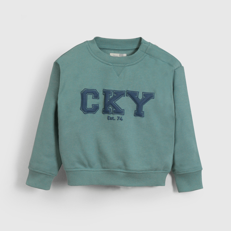 Poleron Verde Oscuro Cky De Niño Infantil talla 3/6 M a 24m/36 M