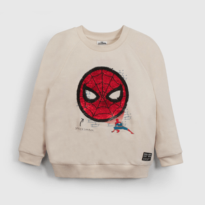 Poleron Blanco Spiderman de Niño talla 3 a 12 Años