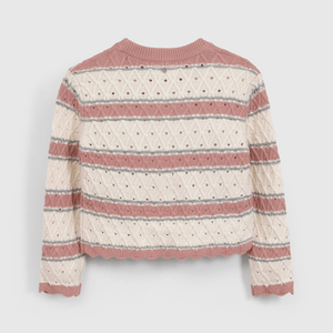Sweater Rayas Beige de Niña talla 3 a 12 Años