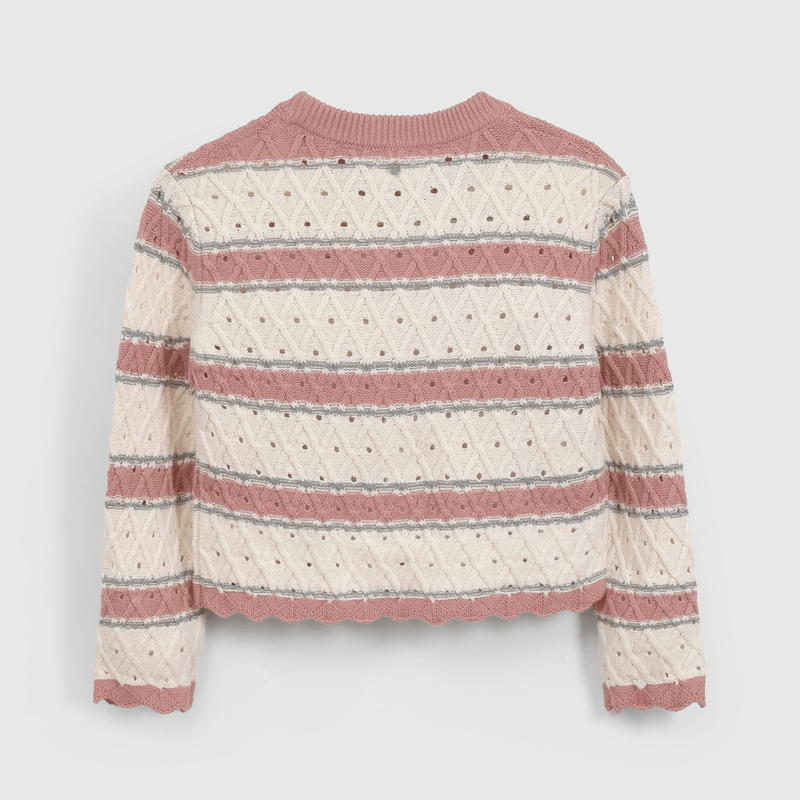 Sweater Rayas Beige de Niña talla 3 a 12 Años