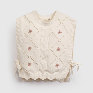 Sweater Beige Sin Mangas de Niña Infantil talla 3/6 M a 24m/36 M