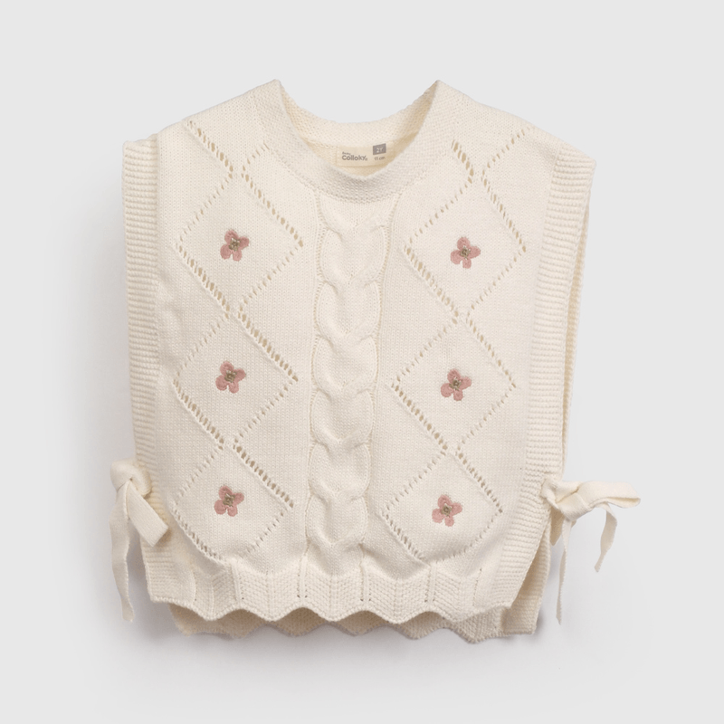 Sweater Beige Sin Mangas de Niña Infantil talla 3/6 M a 24m/36 M