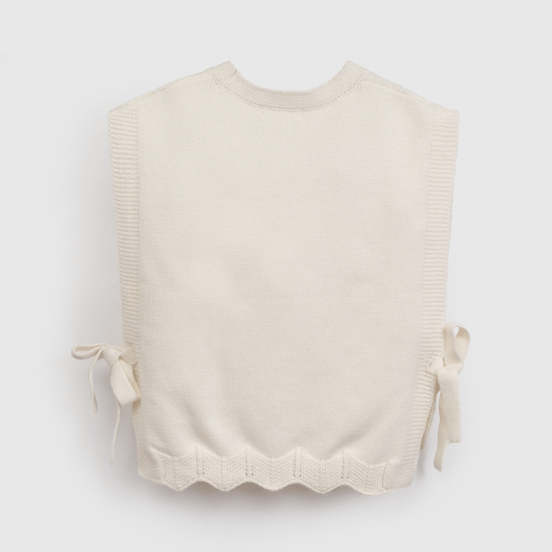 Sweater Beige Sin Mangas de Niña Infantil talla 3/6 M a 24m/36 M
