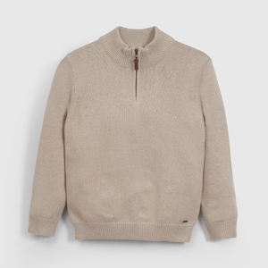 Sweater Beige Medio Cierre de Niño talla 3 a 12 Años