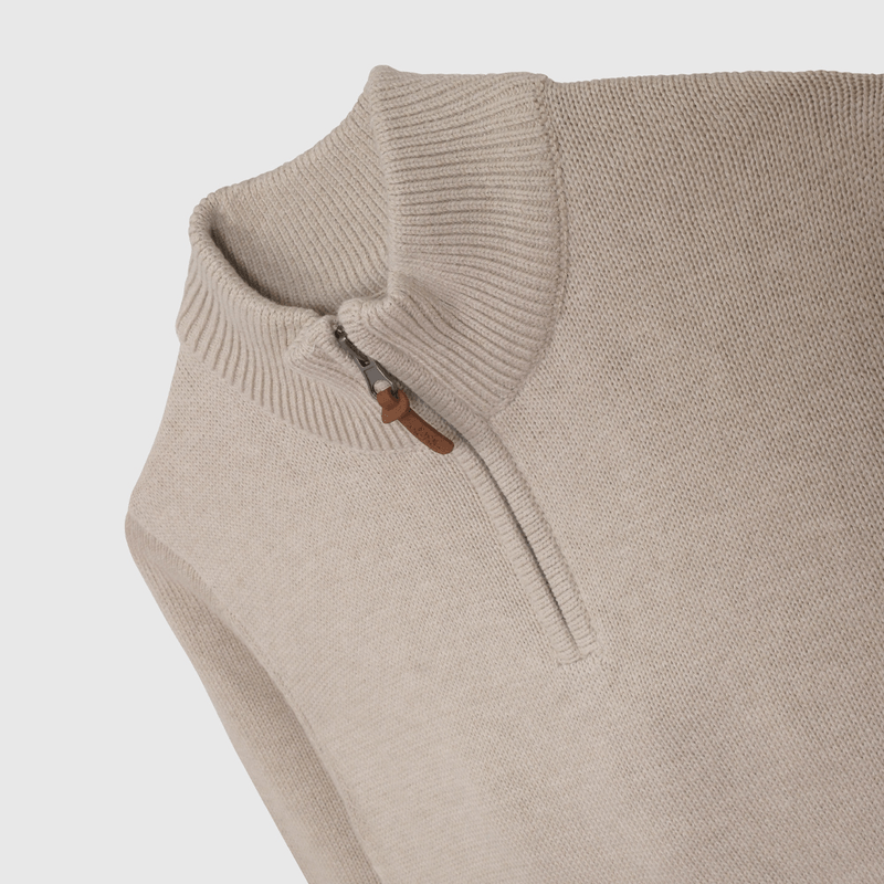 Sweater Beige Medio Cierre de Niño talla 3 a 12 Años