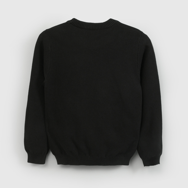 Sweater Negro Texturado de Niño talla 3 a 12 Años