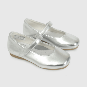 Ballerina Metalizada Plateada de Caminante talla 21 a 27