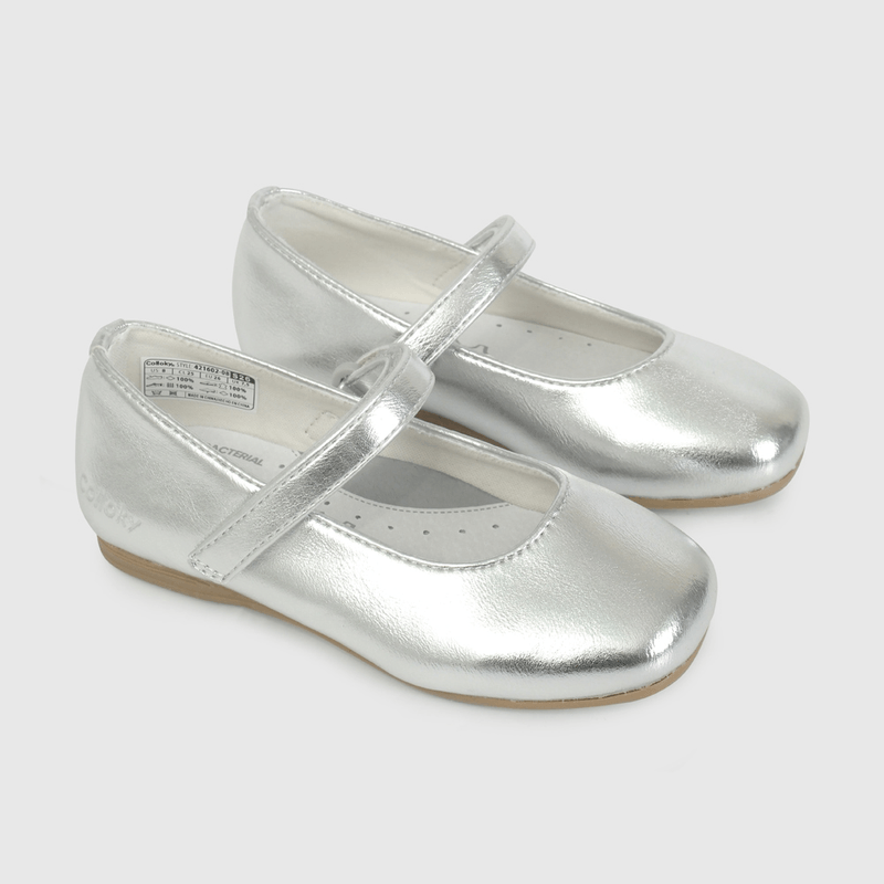 Ballerina Metalizada Plateada de Caminante talla 21 a 27