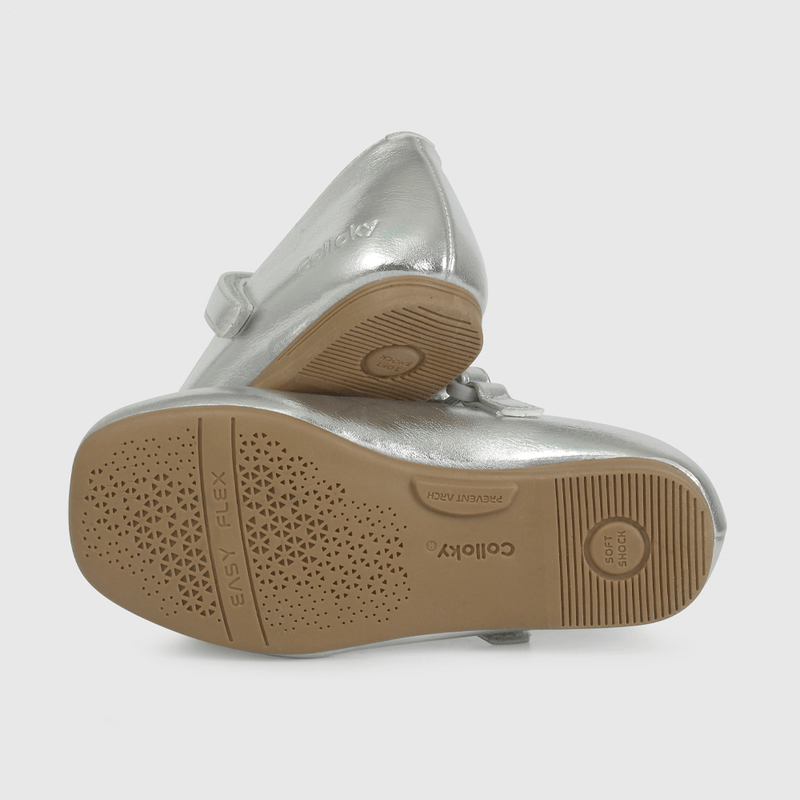 Ballerina Metalizada Plateada de Caminante talla 21 a 27