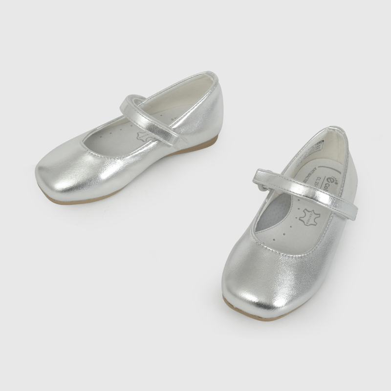 Ballerina Metalizada Plateada de Caminante talla 21 a 27