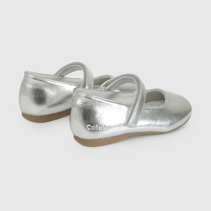 Ballerina Metalizada Plateada de Caminante talla 21 a 27