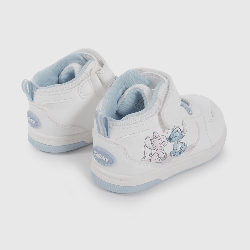 Zapatilla Blanca Caña Media de Lilo Y Stitch de Primeros Pasos talla 18 a 21