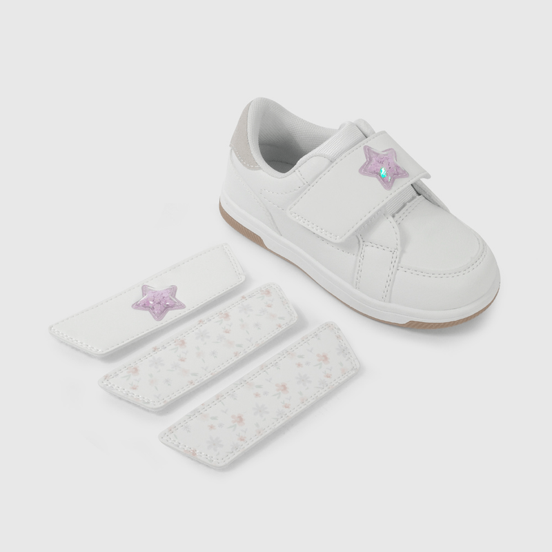 Zapatilla Blanca con Velcros Intercambiables de Caminante talla 21 a 27