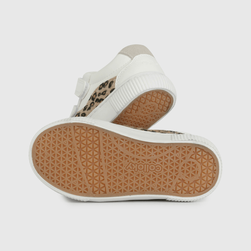 Zapatilla Blanca con Estrella y Animal Print de Caminante talla 21 a 27