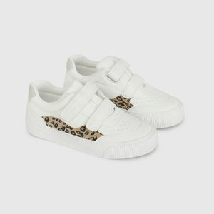 Zapatilla Blanca con Estrella y Animal Print de Niño talla 28 a 38