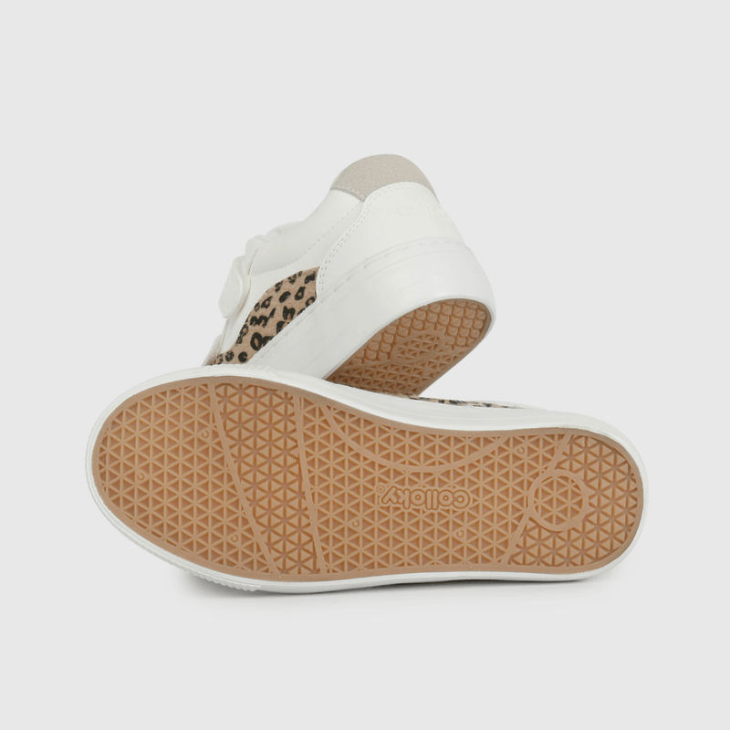 Zapatilla Blanca con Estrella y Animal Print de Niño talla 28 a 38