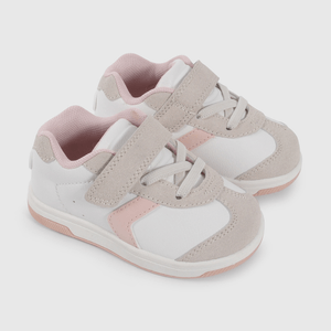 Zapatilla Urbana Blanca y Rosado de Primeros Pasos talla 18 a 21