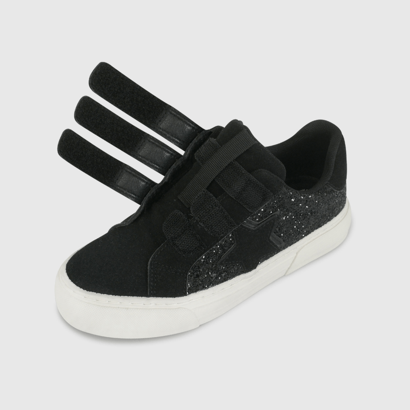 Zapatilla Negra con Brillos de Niño talla 28 a 38