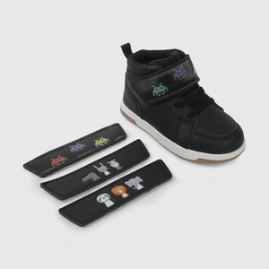 Zapatilla de niña para Caminante Negra con Velcros Intercambiables Talla 21 al 27