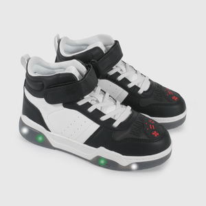 Zapatilla de Luces Negra con Blanco de Niño talla 28 a 38